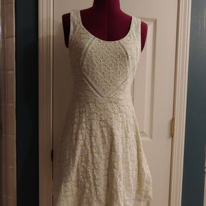 Off white lace and yellow dress